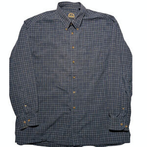 BD Baggies 100% Cotton Button Down Shirt XL‎ | Navy Windowpane Check